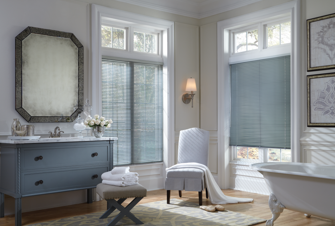 Aluminum blinds bathroom